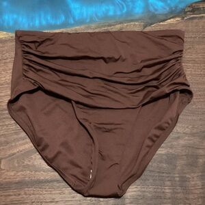 Shade & Shore Brown High-Waist Bikini Bottom
